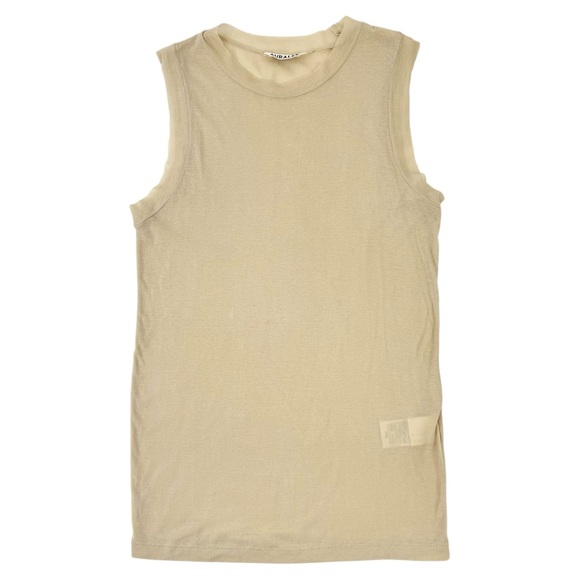 Auralee Super High Gauge Sheer Rib Tank Top - Beige Tan Layering Tank Top - Picture 1 of 9